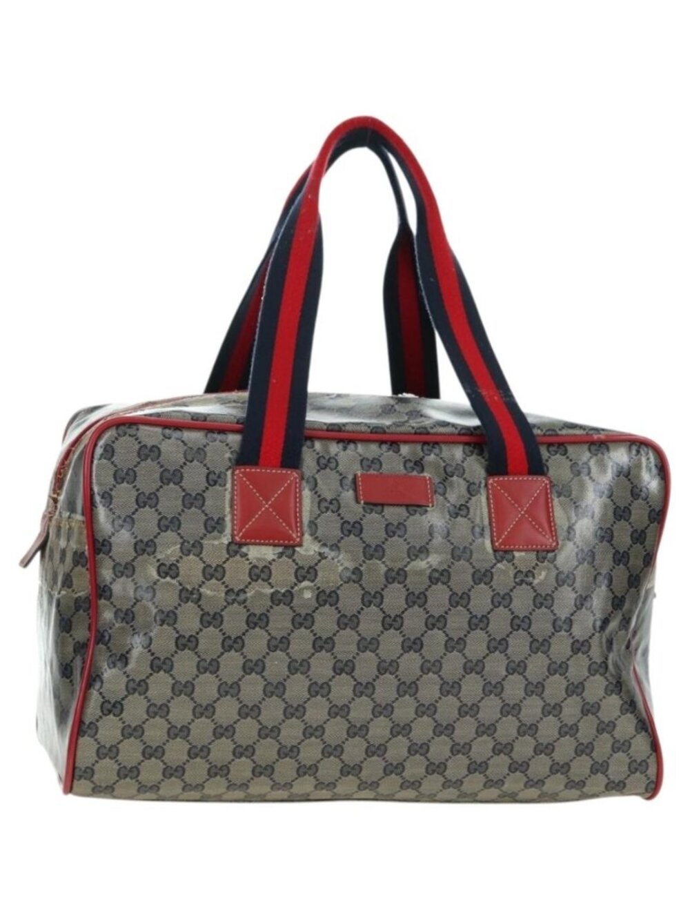 GUCCI GG Crystal Sherry Line Bag Coated Canvas Navy Gold 153240